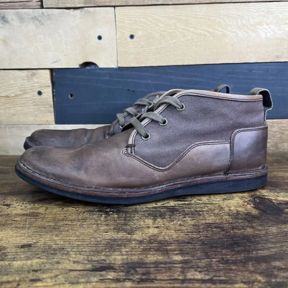 John Varvatos Star USA Hipster Chukka Boots Mens Shoes Brown Leather Mens 9